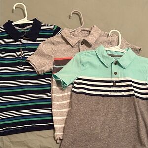 Simple Kids Polo Shirt Trio - Navy, Gray, Aqua
